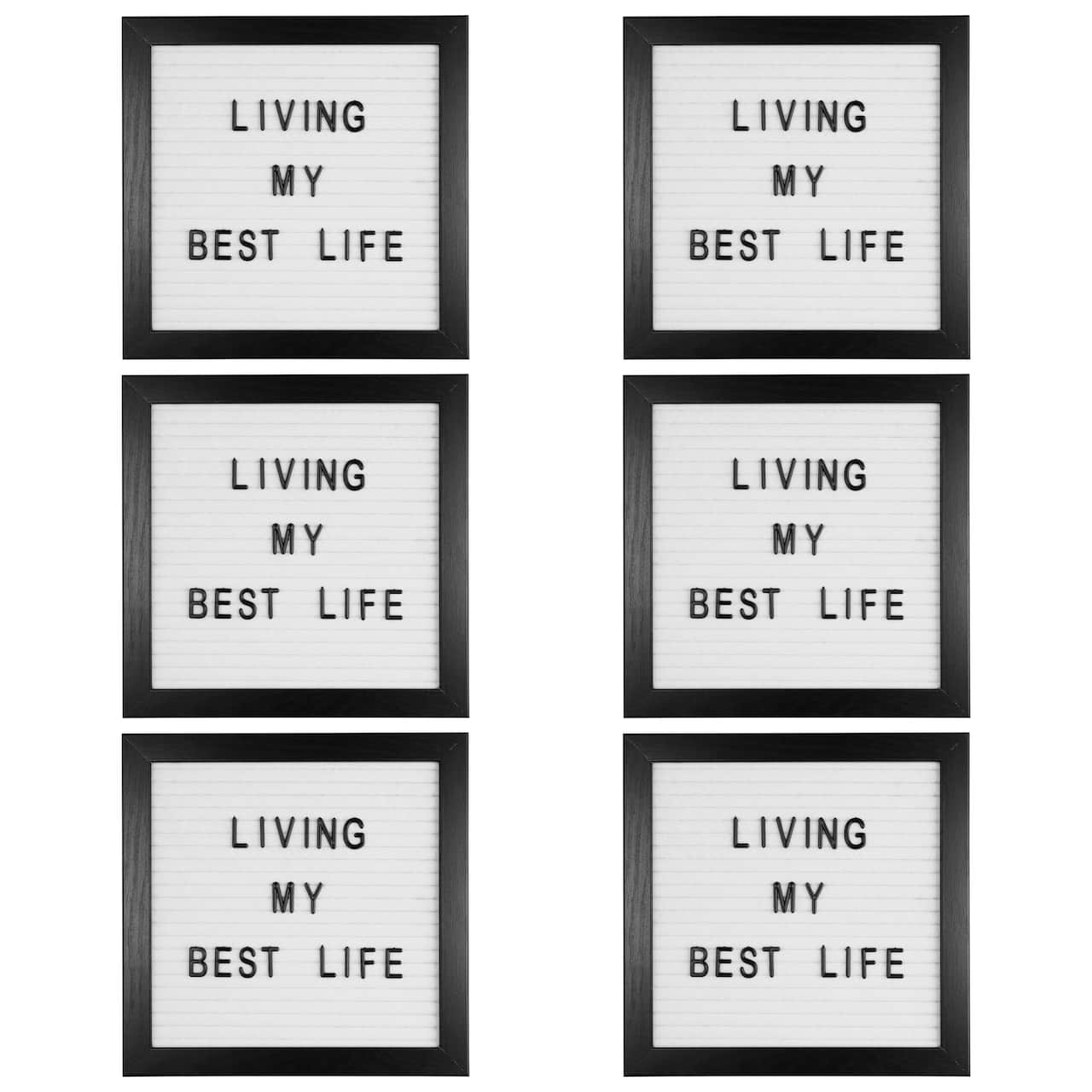 6 Pack: 8" x 8" White Felt Letter Board by Make Market®